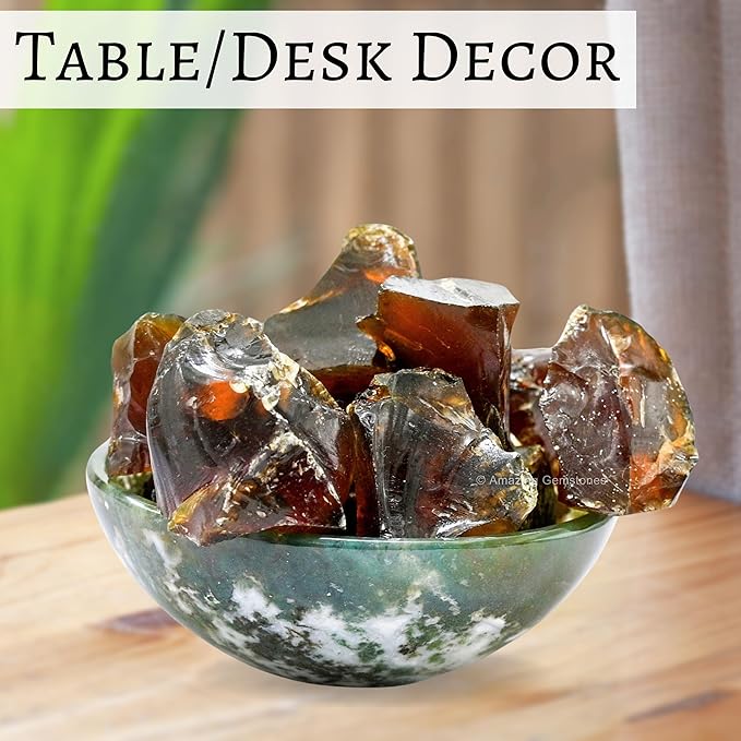 Amazing Gemstone Amber Raw Crystals and Healing Stones, Natural Rocks for Tumbling - DIY Raw Stones and Crystals, 2 Pieces