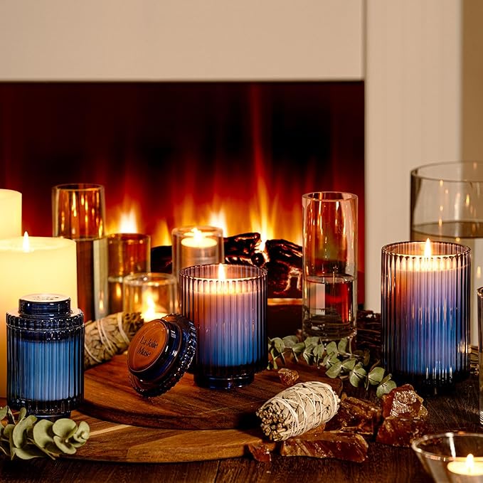 LA JOLIE MUSE Eucalyptus & Alpine Sage Candle, Scented Candles for Home, Candle Gifts for Women & Men, Glass Jar Candle, 40 Hours Burning Time, 7oz
