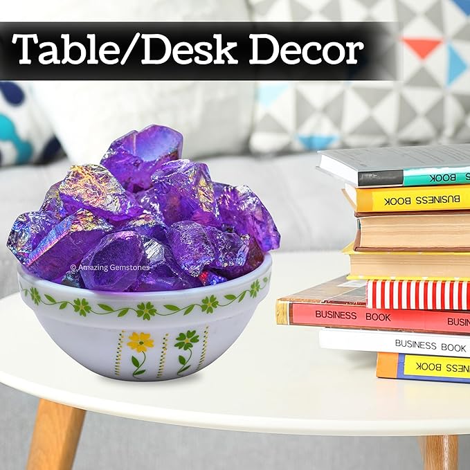 Amazing Gemstone 2 Pieces Amethyst Aura Quartz Raw Crystals and Healing Stones, Natural Rocks for Meditation and DIY Raw Stones and Crystals