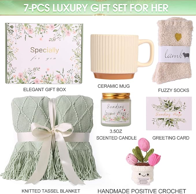 Self Care Gifts for Women, Get Well Gifts, Birthday Gift for Women Care Package, Sympathy Basket Inspirational Baskets, Thinking of You Gift Ideas for Mom Mother Wife Her Sister Friend