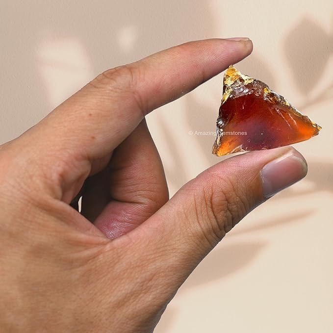 Amazing Gemstone Amber Raw Crystals and Healing Stones, Natural Rocks for Tumbling - DIY Raw Stones and Crystals, 2 Pieces