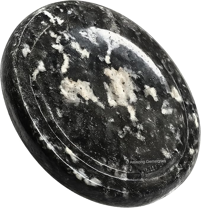 Amazing Gemstone Black and White Tourmaline Worry Stone Crystals & Healing Stones - Worry Stones for Stress Relief Gifts - Piedra Crystal Fidget for Meditation - Stocking Stuffers and Birthday Gifts