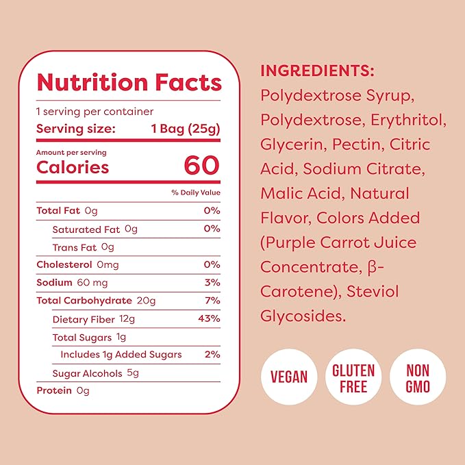 Kiss My Keto Sugar Free Gummies, Peach Rings 8-Pack – Satisfy Cravings while Staying in Ketosis – High Fiber, 3g Net Carbs, Non-GMO, Vegan, & No Gluten – Calorie-Friendly Vegan Candy