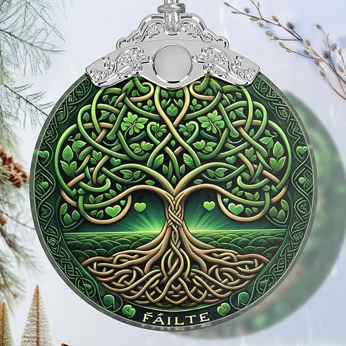 Christmas Tree of Life Stained Glass Ornament - Holiday Home Decor - Gift Exchange Present - The Tree of Wisdom