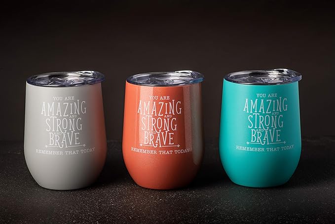 DIVERSEBEE Inspirational Thank You Gifts for Women, Best Friend, Sister, Wife, Girlfriend, Coworker, Mom, Encouragement Birthday Wine Gifts - Insulated Wine Tumbler with Lid (Coral)