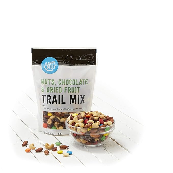 Amazon Brand - Happy Belly Nuts, Chocolate & Dried Fruit, Trail Mix, 16 Ounce (Pack of 2)