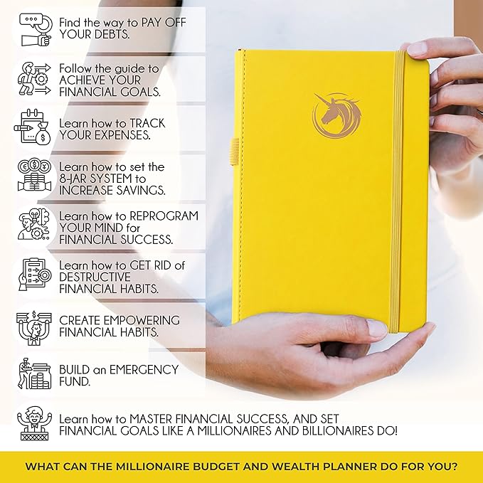 Financial Planner - Monthly Budget Planner & Monthly Bill Organizer | A 12-Month Journey to Financial Freedom | Bill Payment Tracker Organizer, Debt, Expense Tracker & Money Saving with Pockets