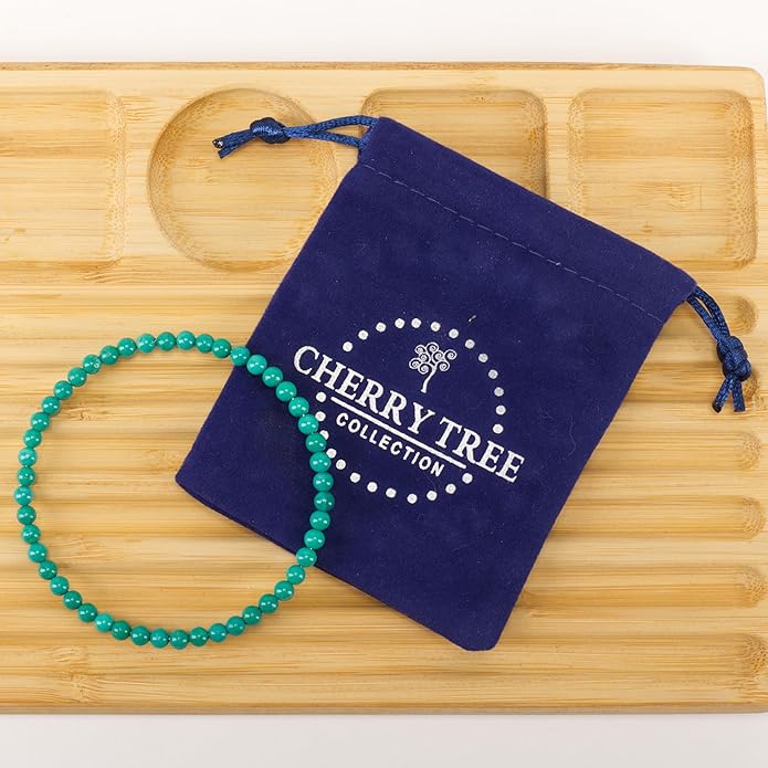 Cherry Tree Collection - Small, Medium, Large Sizes - Gemstone Beaded Bracelets For Women and Men - 4mm Round Beads