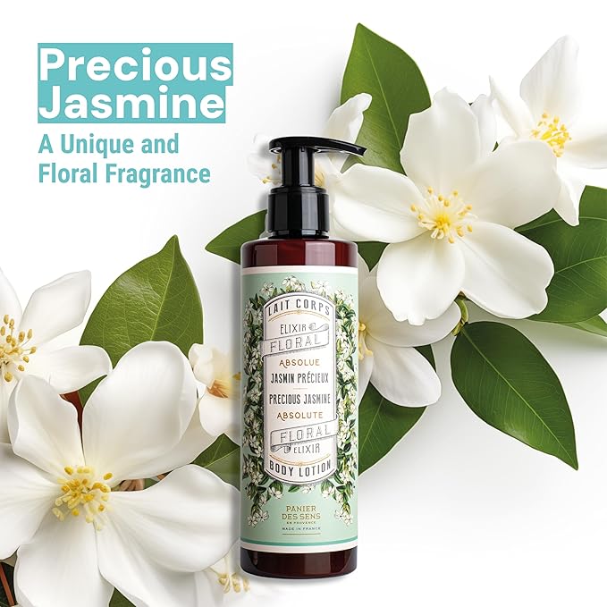 Panier des Sens –Jasmine Hand & Body Lotion for Dry Skin - Hydrating Body Cream for Women - Nourishing Fluid Body Moisturizer Shea Butter & Olive Oil - 97% Natural Ingredients Body Care - 8.45 Floz