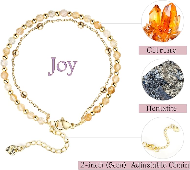 Farfume Crystal Bracelet Beaded Bracelets for Women 4mm Natural Stone Beads Gemstone Handmade Anxiety Jewelry Gifts