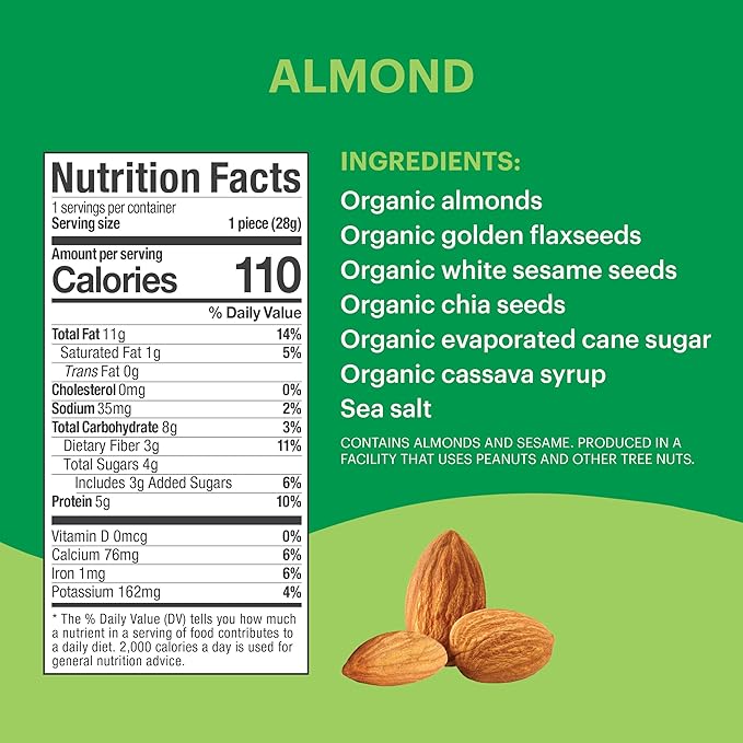 Tosi Almond and Cashew Protein Bars Combo, Plant Based with Nuts, Gluten-Free Crunchy Snacks, Vegan, Organic, Flax & Chia Seeds, Soy-Free, Omega 3s, 5G Protein, 1 oz, 12-Pack