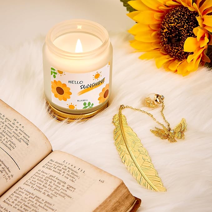 Sunshine Box - Sunshine & Sunflower Gifts for Women, Self Care Birthday Gifts, Care Package for Women, Relaxation Encouragement Gift Set with Sunflower Theme