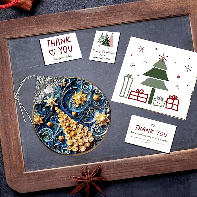 2025 Christmas Ornament, Stained Glass Effections, Christmas Tree 4 Inch Acrylic Ornament Art, White Elephant Gifts Car Interiors Decors, Christmas Decor (Quilling Tree 2)