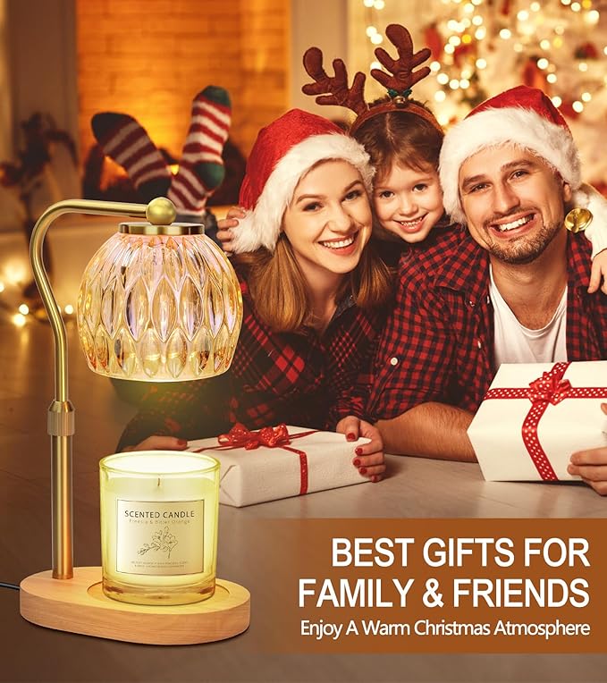 Candle Warmer Lamp, Adjustable Height Gold Candle Warmer Lamp with Timer Dimmer, Birthday Gifts for Women Mom, Dad and Fathers, House Warming Gifts New Home Room Decor, Scented Wax Candle Melt Warmer
