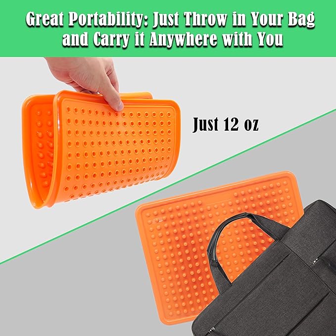 Foot Massager Mat, Acupressure Relaxation Reflexology Mat for Plantar Fasciitis, Heel, Arch Pain & Stress (Orange)