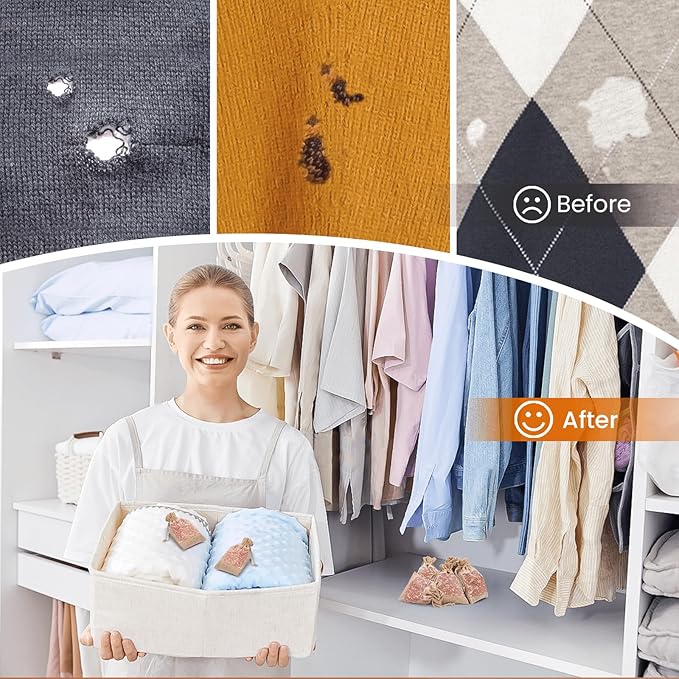 Homode Cedar Sachets for Drawers and Closets - Pack of 10 Cedar Chips for Clothes Storage, Scented Closet Freshener