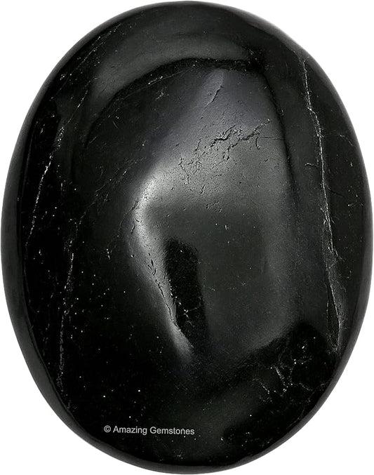 Amazing Gemstone Natural Black Tourmaline Crystals and Healing Stones - Large Palm Stone Crystals Piedra - Crystal for Protection, Meditation - Unique Stocking Stuffers and Birthday Gifts for Women