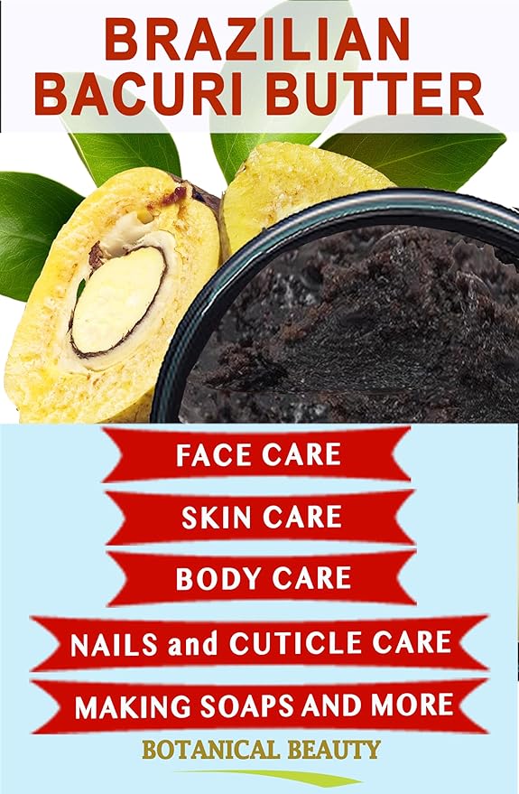Botanical Beauty Brazilian BACURI BUTTER 100% Pure Natural VIRGIN UNREFINED for FACE, SKIN, BODY, HAIR, NAILS Skin Moisturizer Butter, Skin Nourishing Butter (4 Fl Oz)