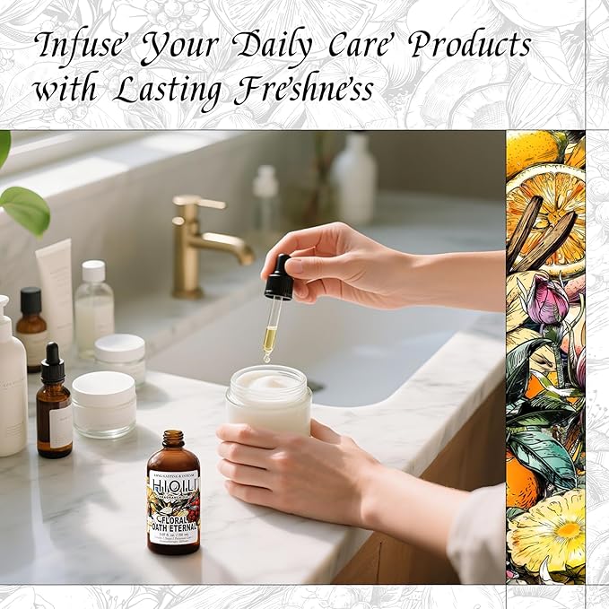 HIQILI Floral Oath Eternal Fragrance Oil, Jasmine & Peach Scents, Perfect for Soap & Candle Making, Essential Oil Diffusers, Skin and Body Scenting - 5.07 Fl Oz