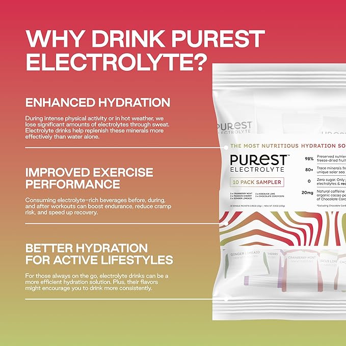 Know Brainer Purest Electrolyte Variety Pack – Whole Food Hydration - Organic Freeze-Dried Fruits and Solar Sea Salts for Ultimate Electrolyte Balance