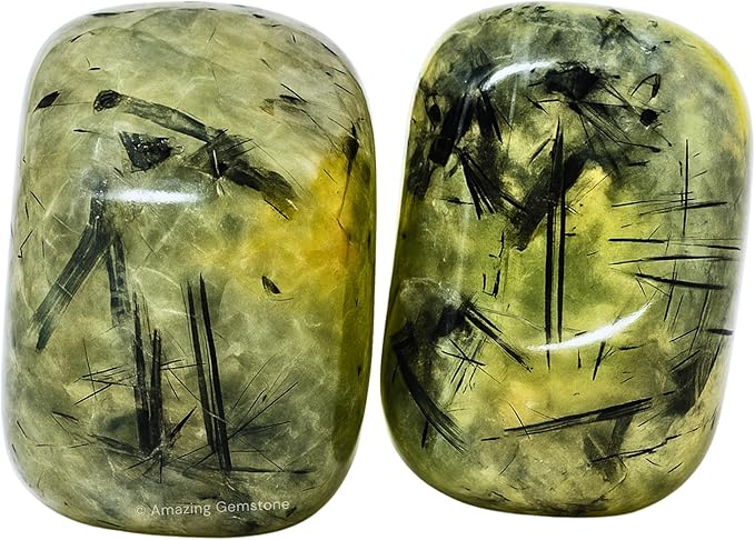 Amazing Gemstone Prehnite Crystals and Healing Stones Tumbled - 1000+ Carats Prehnite Stone, Natural Healing Stones for Energy Balance, Stress Relief - Premium Polished Gems Rocks for Meditation