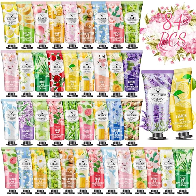 84 Pack Hand Cream Gifts Set for Women, Bulk Hand Lotion for Birthday Gifts for Women, Bridesmaid Gifts, Thank You Gifts, Mini Moisturizing Hand Lotion Travel Size for Dry Cracked Hands