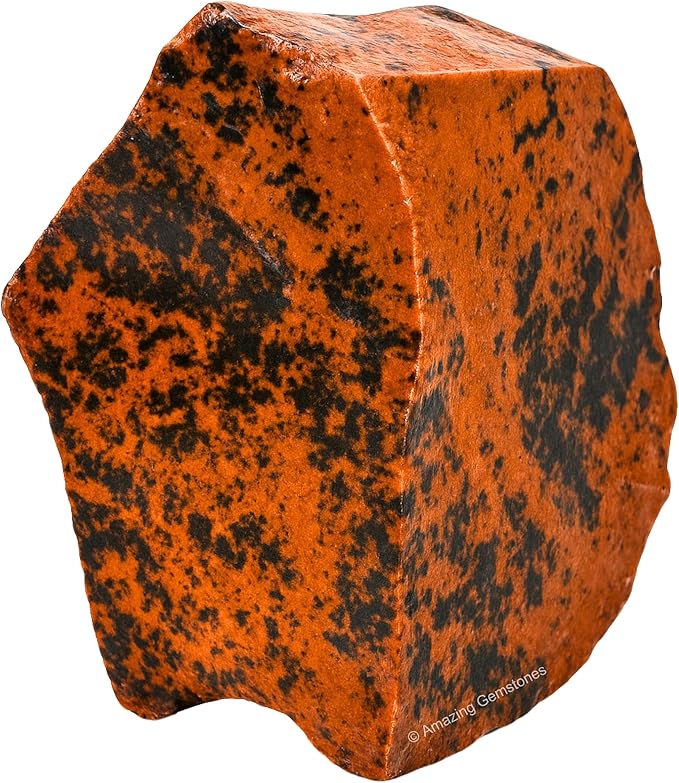 Amazing Gemstone Mahogany Obsidian Raw Crystals and Healing Stones, 5 Pieces Natural Rocks for Tumbling and DIY Raw Stones and Crystals