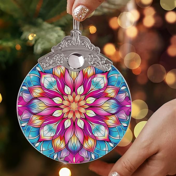 Lotus Flower Christmas Ornament - Hanging Decor & Suncatcher - Gifts for Lotus Lovers