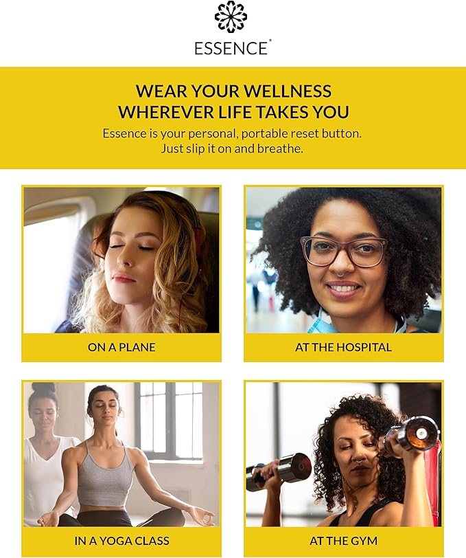 Essence Wearable Aromatherapy Nasal Diffuser – Lemon Essential Oil Nose Ring Silicone Inhaler for Stress & Mood Support - Made in USA & Travel-Friendly