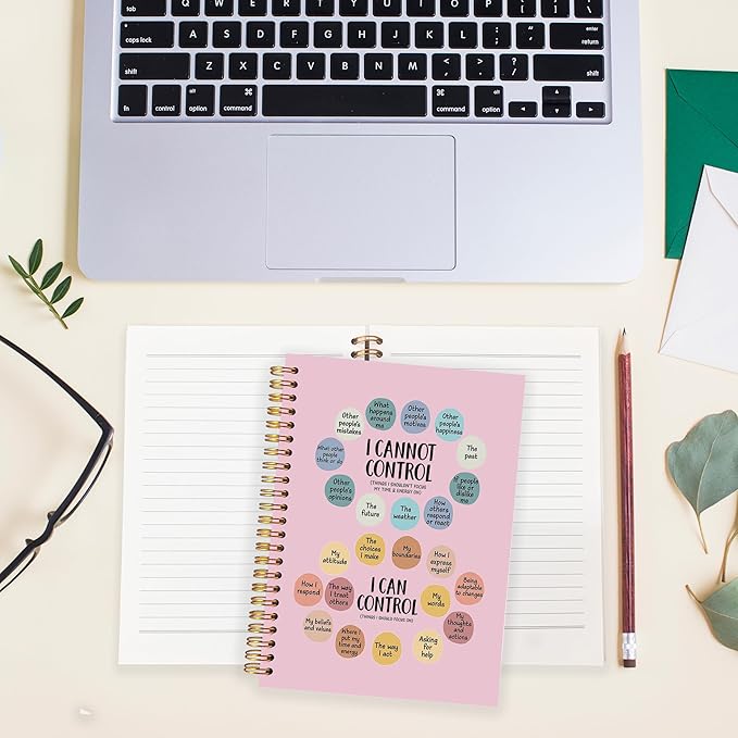 BearCake Notebook Journal, Blue Floral Notebook for Women,Journal for Women, Aesthetic Office Supplies Hardcover Spiral Notebook 5.5x8.3 643