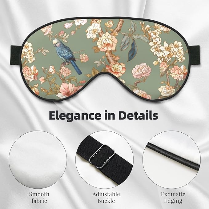 Blossom Trees Sleep Mask for Women & Men - Comfortable Eye Mask with Adjustable Strap - Soft Eye Cover Blindfold for Travel, Yoga, Nap, Shift Work