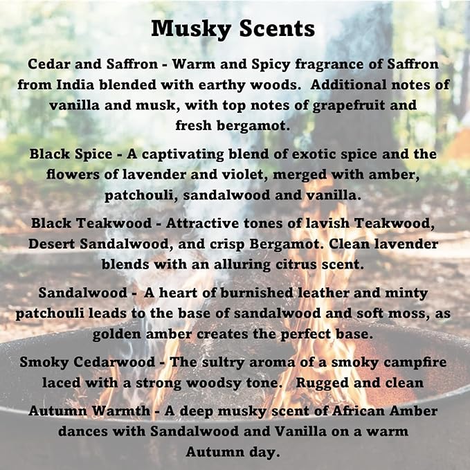 Fall Mix Wax Melts, 6 Pack - USA Made - Wax Cubes for Wax Melt Warmer, Masculine Autumn Variety Pack - Smoky Cederwood, Black Spice, Autumn Warmth, Sandalwood, Teakwood, Cedar and Saffron