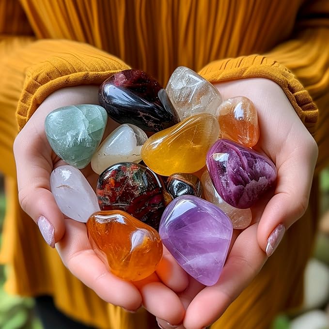 Polished African Blood Jasper Crystal - 2 Pcs of 1.2" Worry Stone for Anxiety, Pocket Palm Stone Super Large Handpicked Natural Tumbled Gemstones for Meditation, Reiki, Chakra Healing, Home Decor