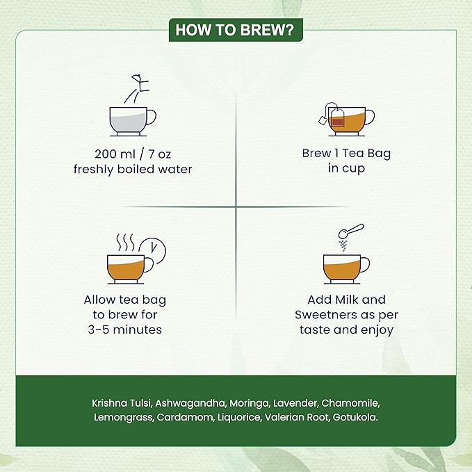 Dabri Sleep Easy Wellness Tea Bags | 32 Pyramid Bags | Bedtime Tea for Sleep & Relaxation | Herbal Green Tea Blend to Relieve Tension, Support Detox & Calm the Mind