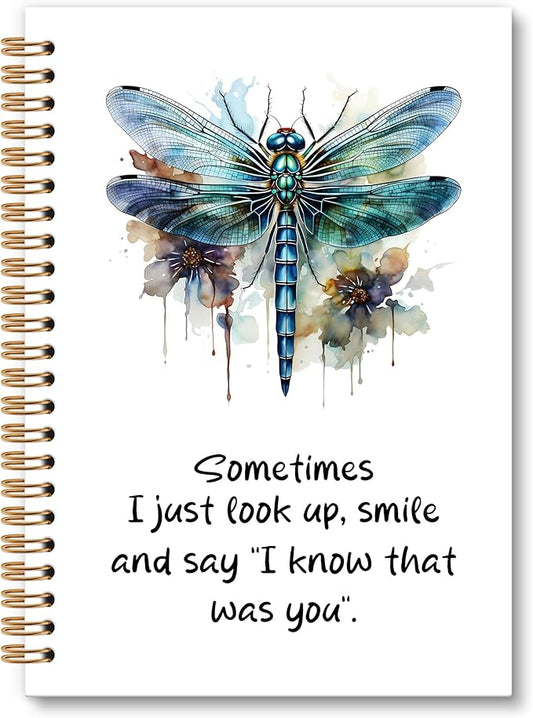 Dragonfly Gifts Notebook Journal, Dragonfly Gifts for Women Spiral Notebook, Dragonflies Memorial Notebooks Gifts for Loss Loved Ones Women Men, Dragonflies School Office Supplies, 6x8.2In