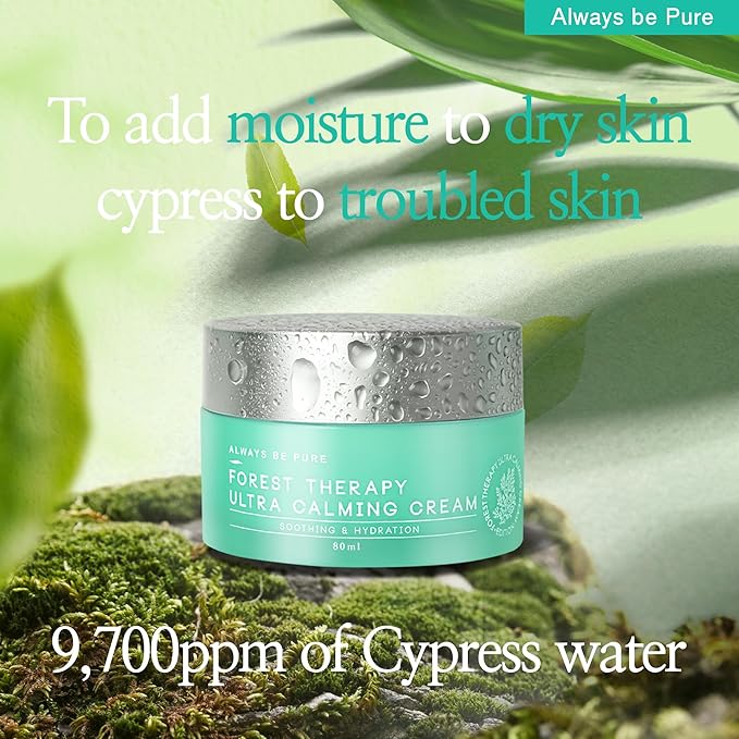 Forest Therapy Ultra Calming Cream Soothing Moisturizer for Sensitive, Acne-Prone Skin - Redness Relief, Deep Hydration, Trouble Care - Korean Skin Care 2.70 Oz
