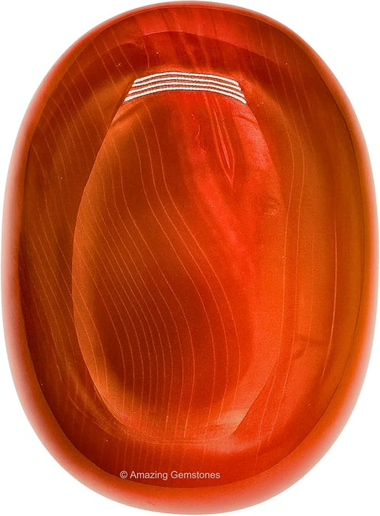 Amazing Gemstone Red Onyx Crystals and Healing Stones - Large Palm Stone Crystals Piedra - Crystal for Good Luck, Balanced Positive Energy, Meditation - Unique Stocking Stuffers, Gifts for Women, Men