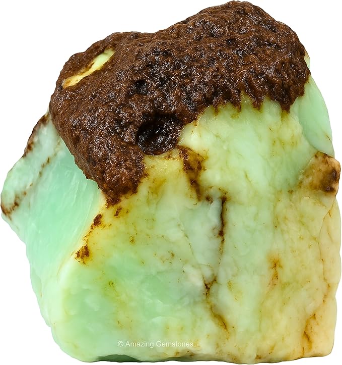 Amazing Gemstone Chrysoprase Raw Crystals and Healing Stones, Natural Rocks for Tumbling - DIY Raw Stones and Crystals, 2 Pieces