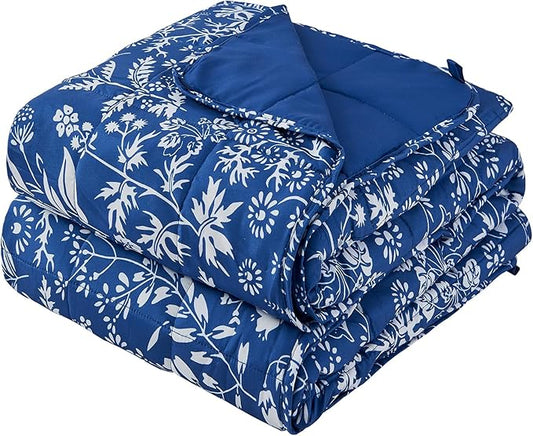 25 lbs weighted blanket Queen Size for Adults (60”x 80”, Indigo) Cooling Heavy Blanket for Sleeping Perfect for 240-260 lbs, Winter Thick Breathable Blanket with Premium Glass Bead, Machine Washable