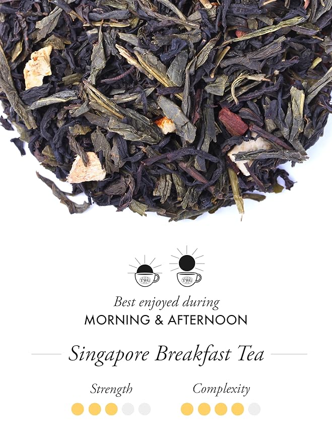 TWG Tea | Singapore Breakfast Tea | Black Tea & Green Tea | Vanilla & Spices | Haute Couture Tin, 100g | Gift Set