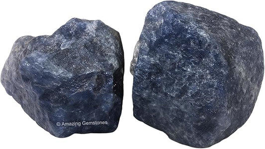 Amazing Gemstone 2 Pieces Iolite Raw Crystals and Healing Stones, Natural Rocks for Tumbling and DIY Raw Stones and Crystals