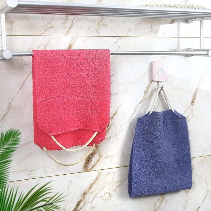 Evridwear Exfoliating Back Scrubber for Shower - Double-Sided Body Scrubber with Handles, Deep Clean, Massage & Exfoliate Back Washer for Men & Women, Invigorates Skin & Circulation