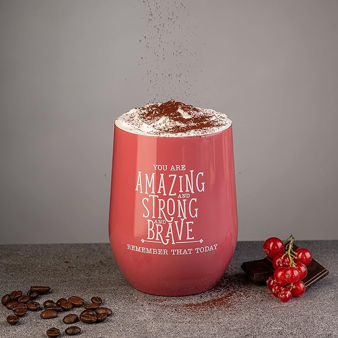 DIVERSEBEE Inspirational Thank You Gifts for Women, Mom, Sister, Wife, Coworker, Nurses, Best Friend, Encouragement Birthday Wine Gifts - Insulated Wine Tumbler Cup with Lid (Ruby)