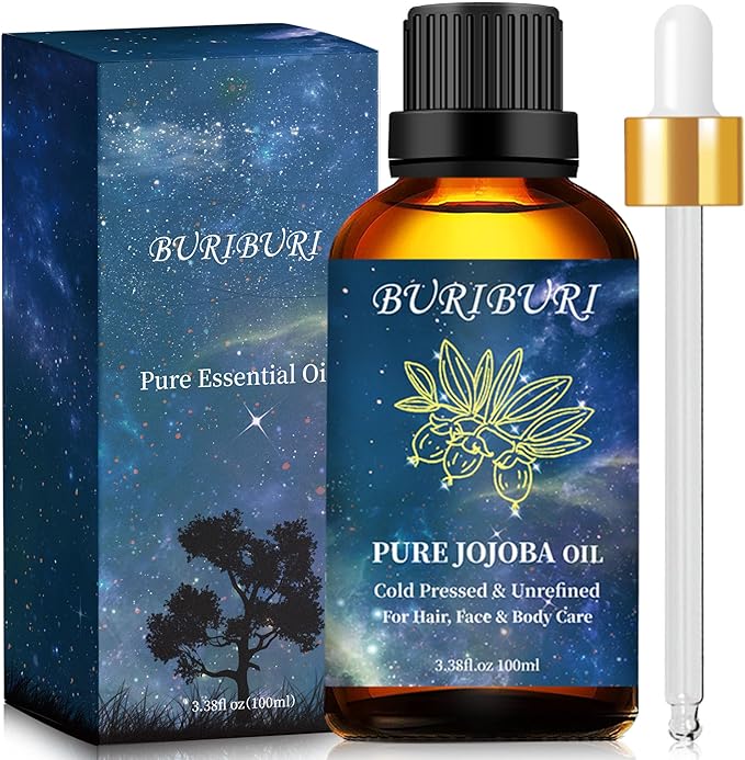 BURIBURI 100% Pure Organic Jojoba Carrier Oil, 100ml/3.38fl.oz