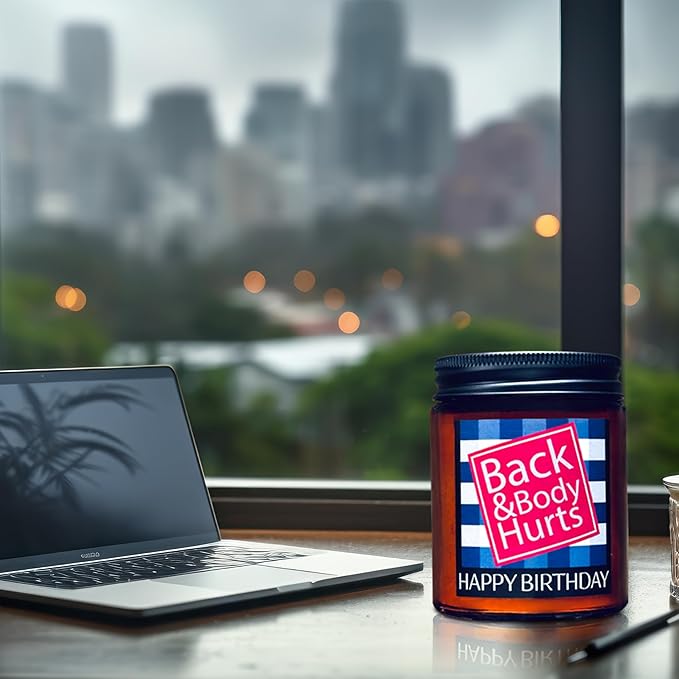 Funny Happy Birthday Candle Gifts for Women Men - Fun Relaxing 30th 40th 50th 60th Birthday Presents for Her Mom Boss - Soy Candle for Home - Sea Salt Jasmine Spa Candle for Stress Relief