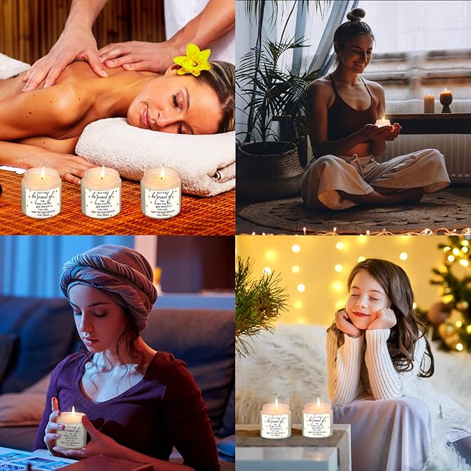 Fumete 10 Pcs Teacher Appreciation Gifts for Coworkers Team Jars Scented Soy Candles 3.5oz Thank You Candles Bulk Gifts for Chaos Coordinator Employee Social Worker Secretaries(White,Proud)