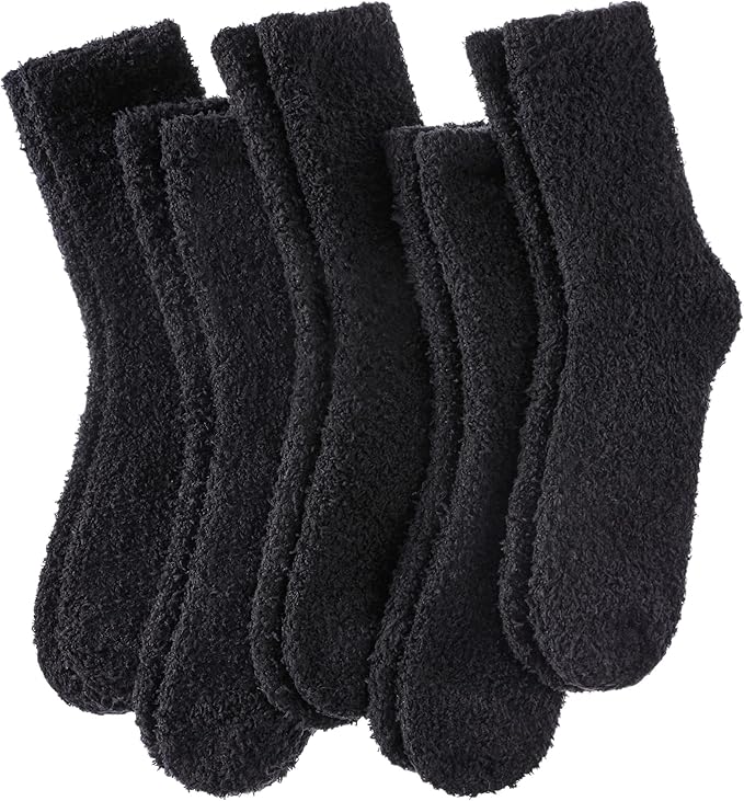 LINEMIN Womens Fuzzy Socks Cozy Fluffy Winter Warm Slipper Socks Microfiber Soft Home Sleeping Socks