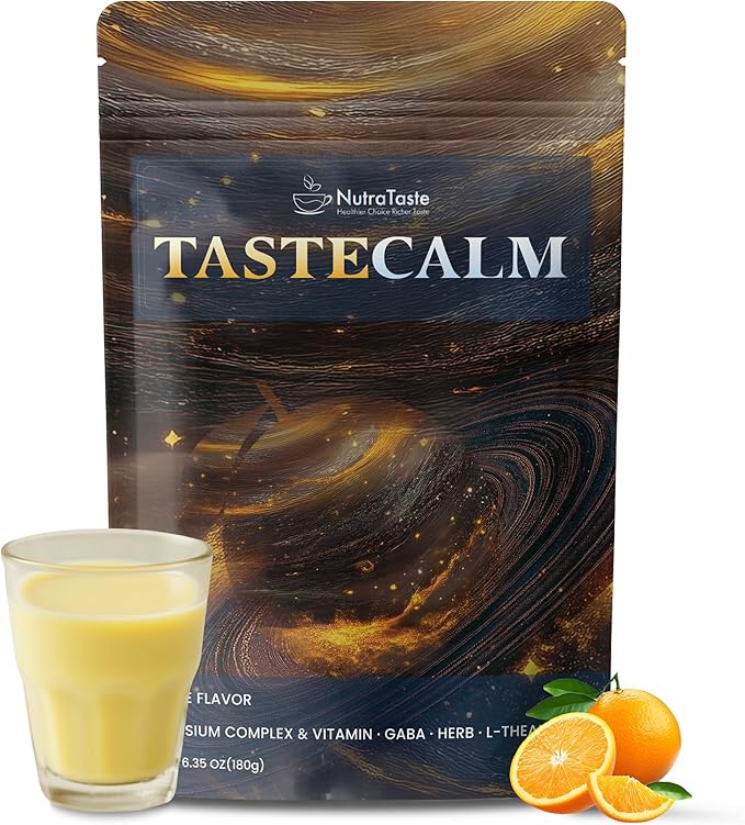 Calm Magnesium Powder, Ashwagandha, L-Theanine, GABA & 6 Mushrooms | Magnesium Glycinate Supplement for Relaxation & Calm Support | Non-GMO, Gluten-Free, Orange Flavor, 6.35oz