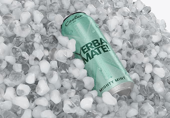 COOLER CO. | YERBA MATE | 12 Pack | 100% Organic Yerba Mate Caffeine | 150 mg Caffeine | 3 Organic Ingredients | Natural Ingredients | No Artificial Colors or Stimulants | Mighty Mint Flavor