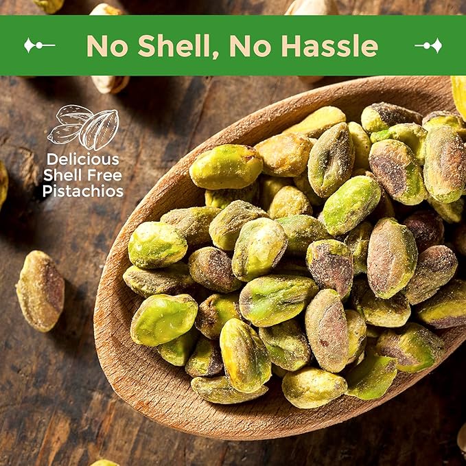 Sincerely Nuts Pistachios Roasted and Unsalted Kernels No Shell, No Salt Healthy Snacks for Kids and Adults Shelled Convenient Snack Low Sodium, Vegan, Kosher Gluten Free, 2 LB bag